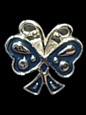 VINTAGE "AMWAY" BLUE AND SILVER TONE BITTERFLY LAPEL PIN / BADGE